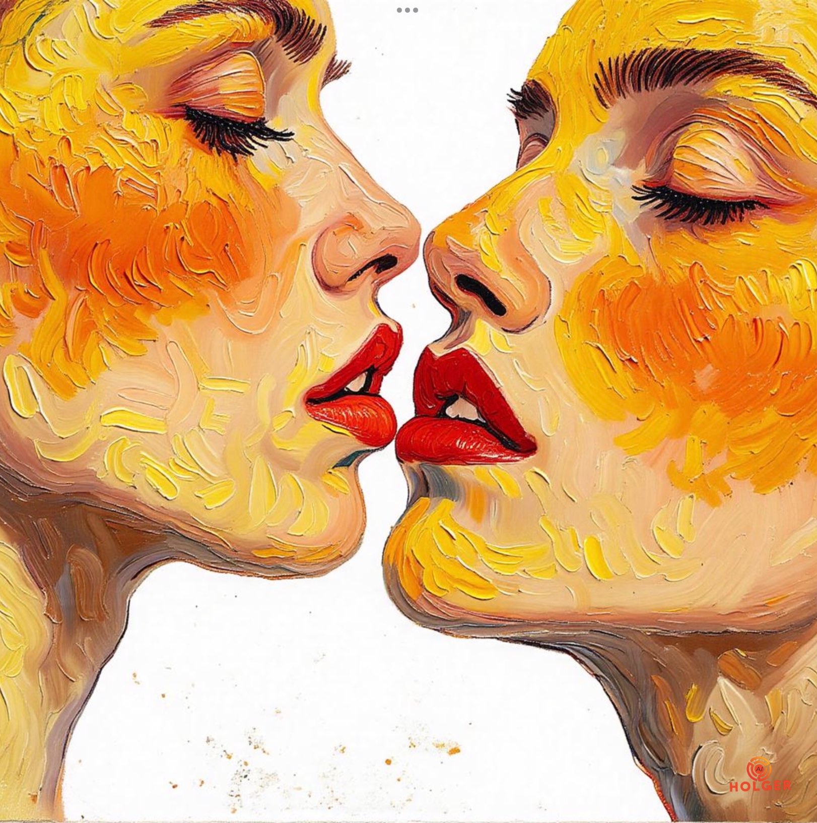 Two lovers, one golden kiss—painted in Van Gogh warmth. 💛❤
Love is not quiet....