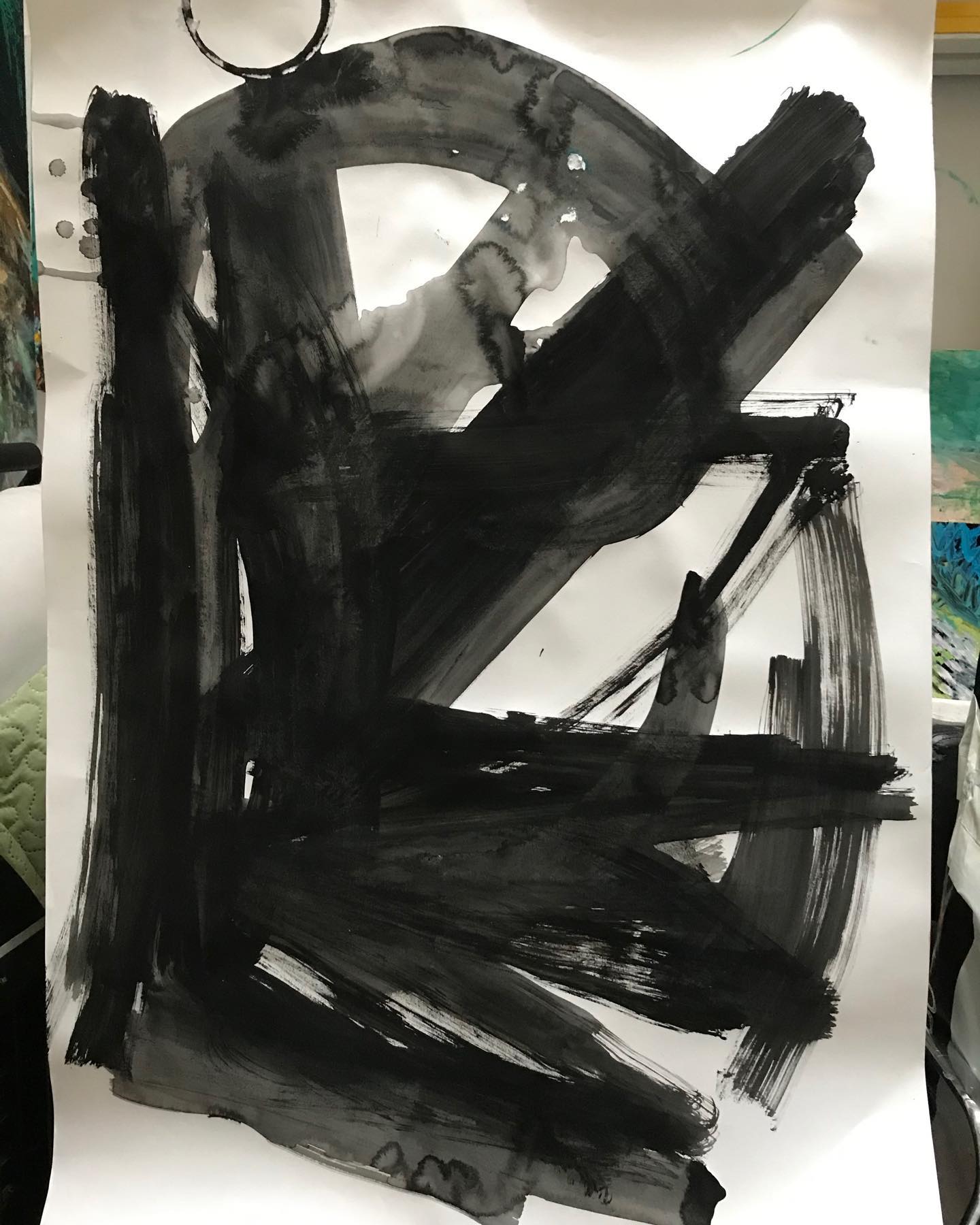 Medium abstract ink on paper ready to frame 🖼