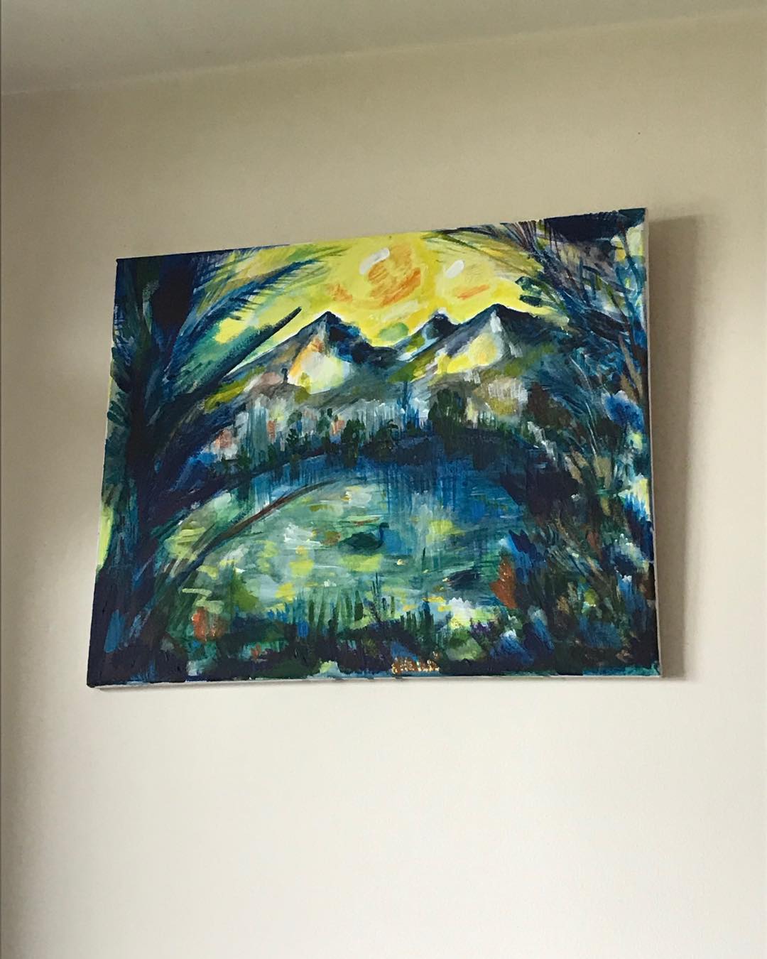 New painting up on the wall it’s acrylic on canvas 40xm x 50 cm