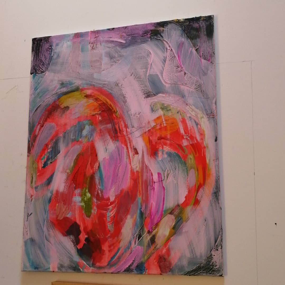 I give you my heart acyclic and oil on canvas for sale