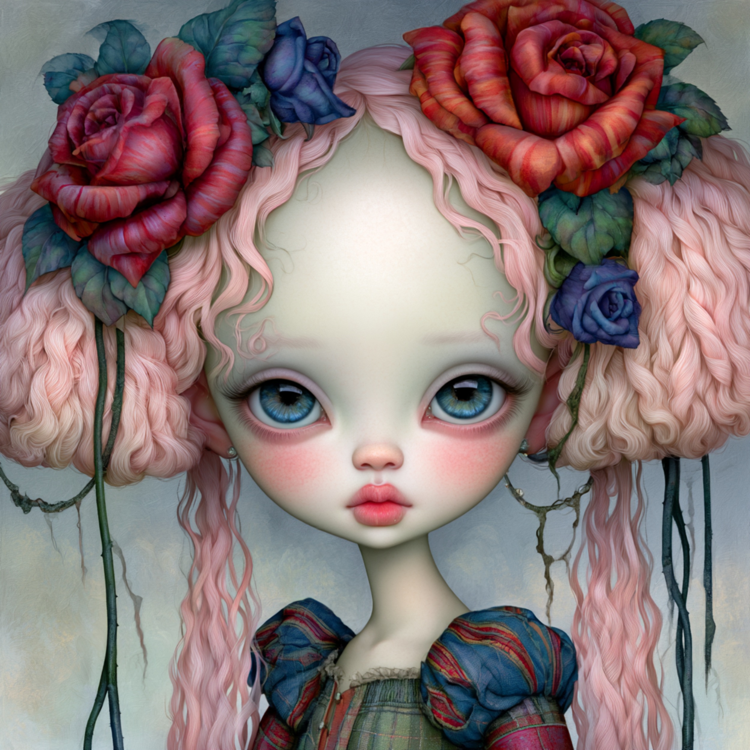 Visit our digital art store on ETSY to view the other Gothic Roses Girls in this...