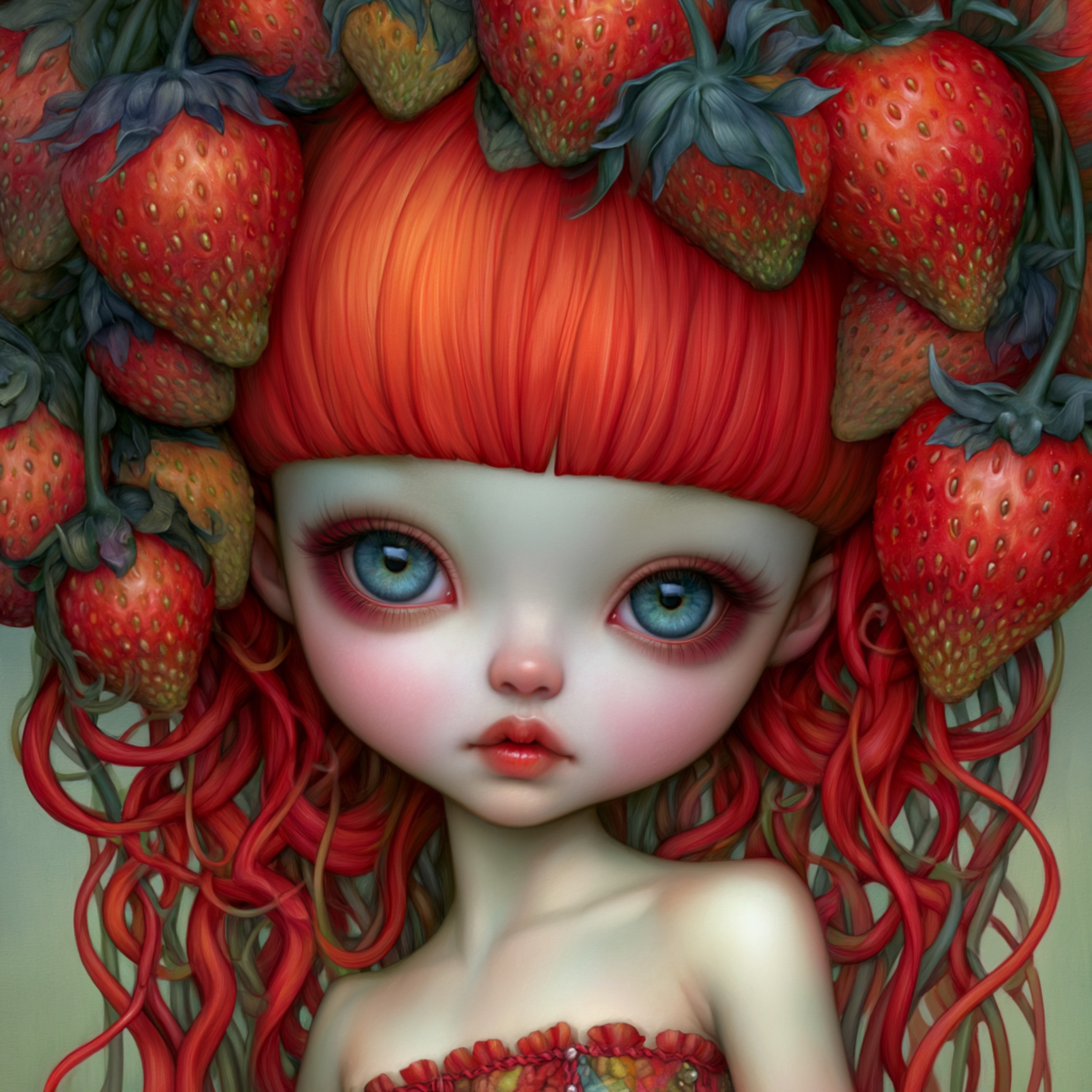 Visit our digital art store on ETSY to view other strawberry girls in this colle...