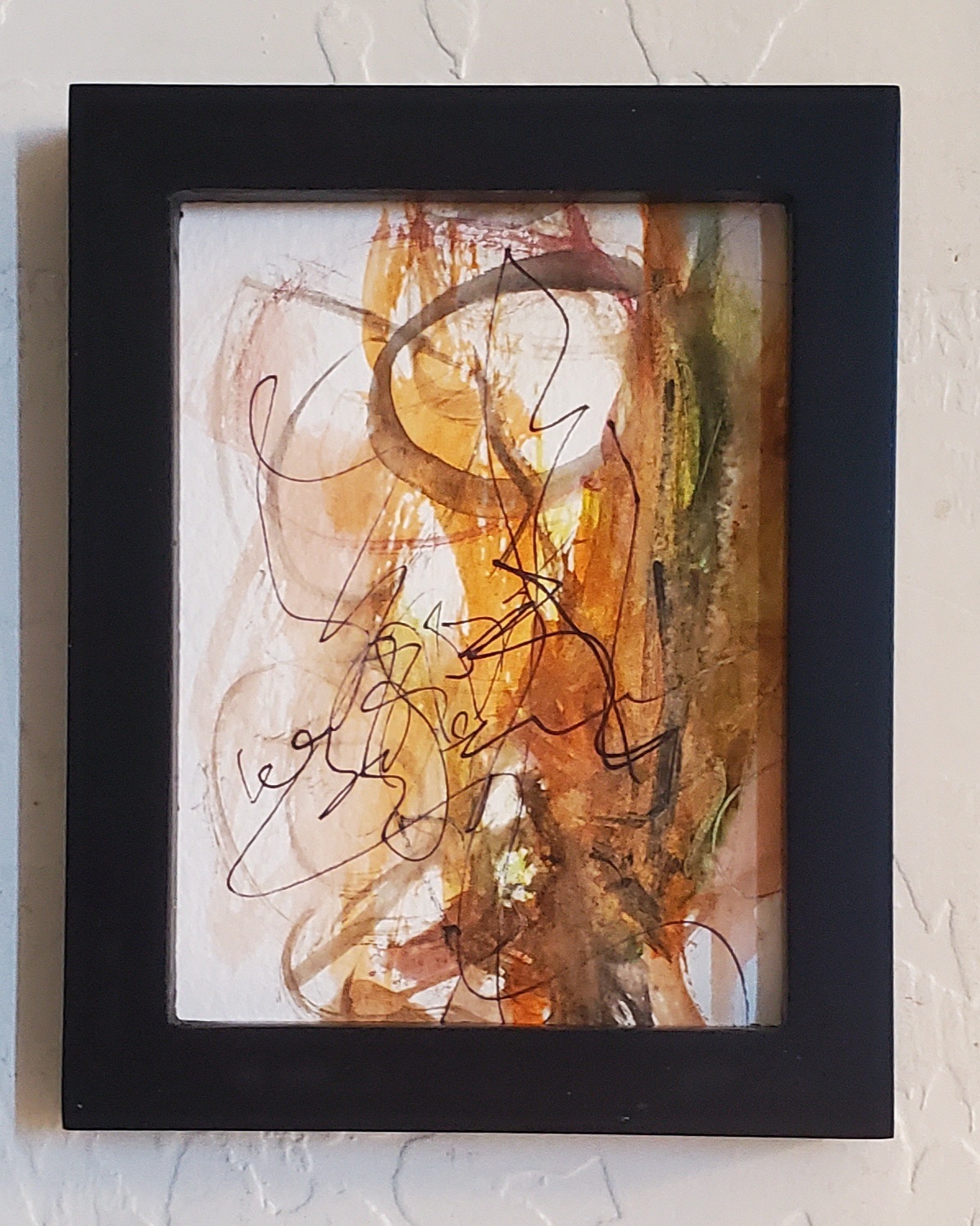 Autumn is a small watercolor, just 3 by 4 inches, where warm earth tones come fo...