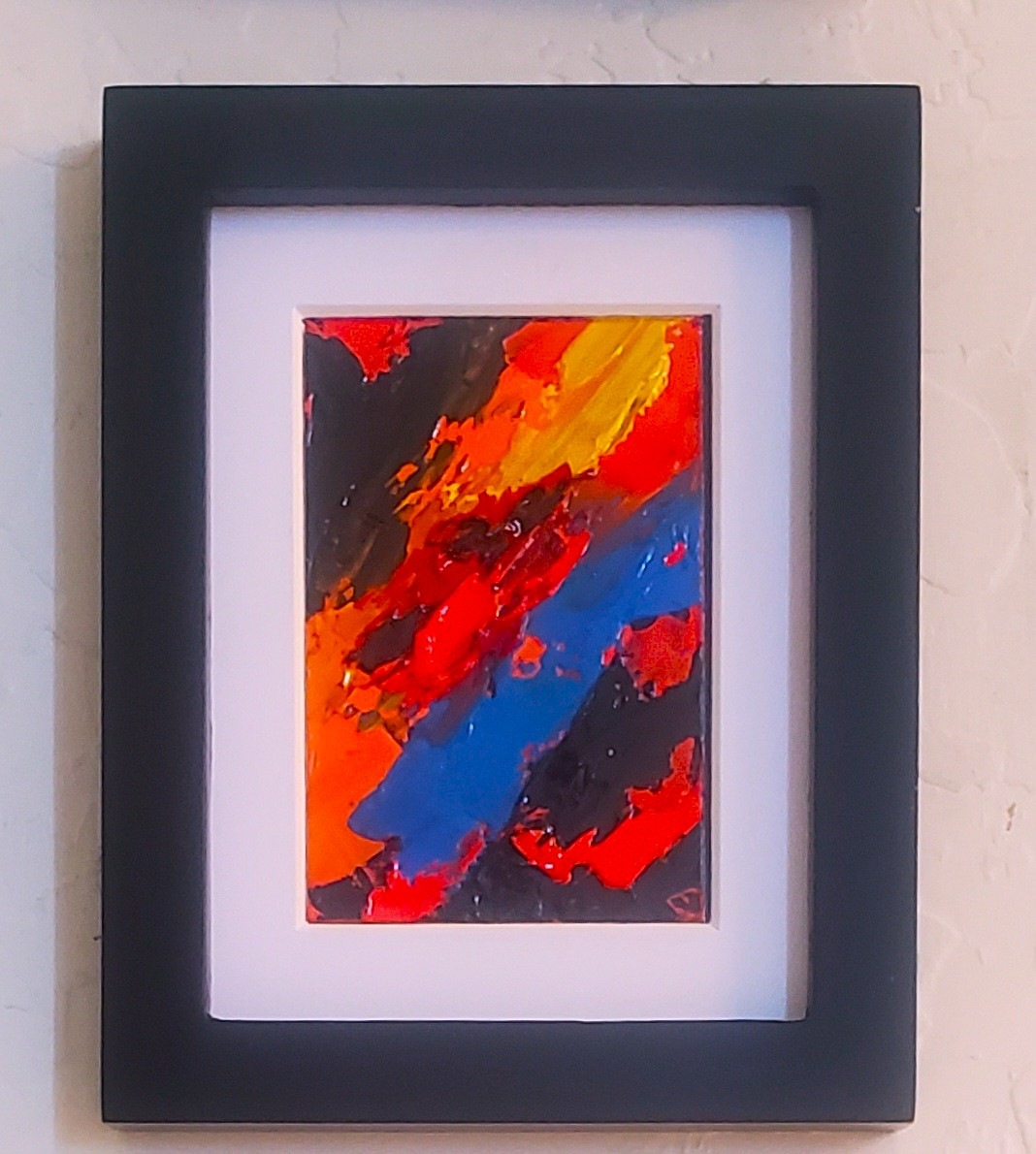 Daybreak is a compact oil painting, measuring 2 by 3 inches, where color takes t...