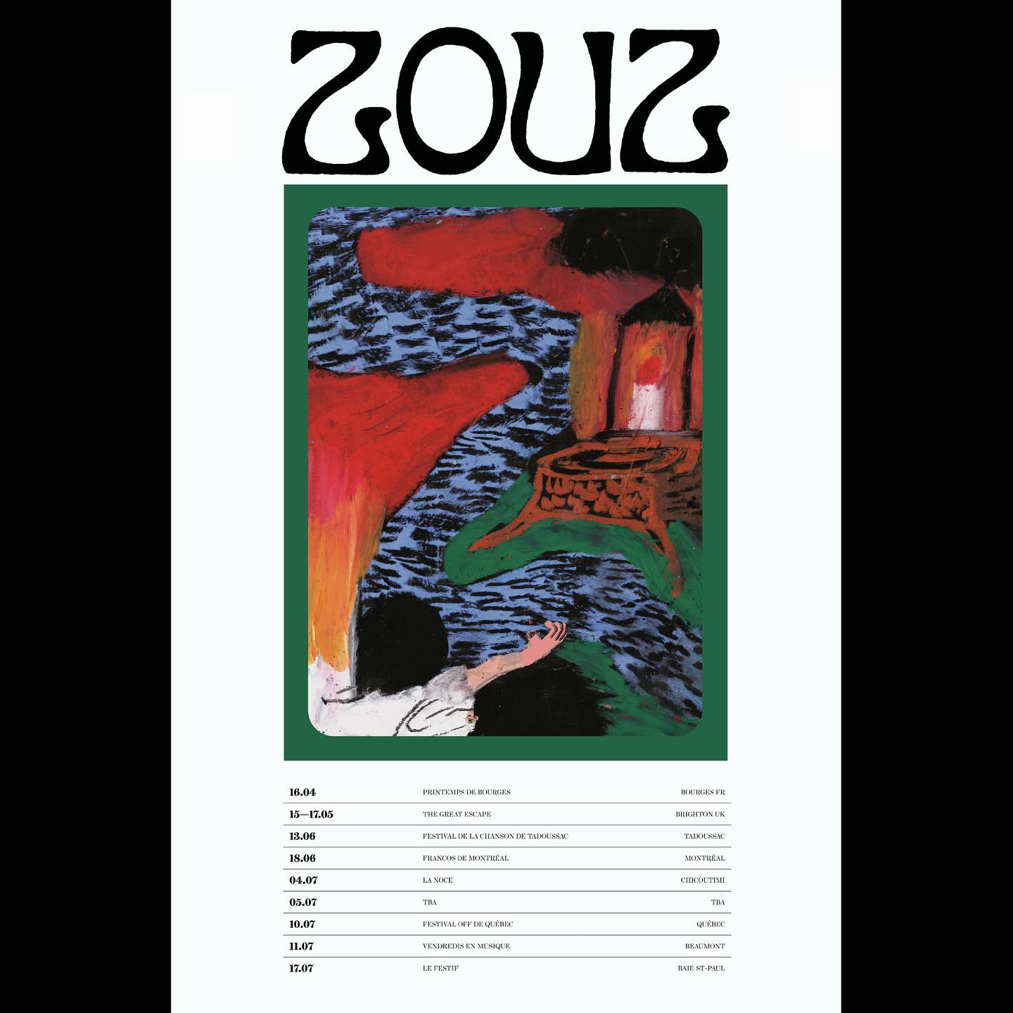 Poster de tournée pour @zouzband 
Merci les gars 👩🏻‍🎨