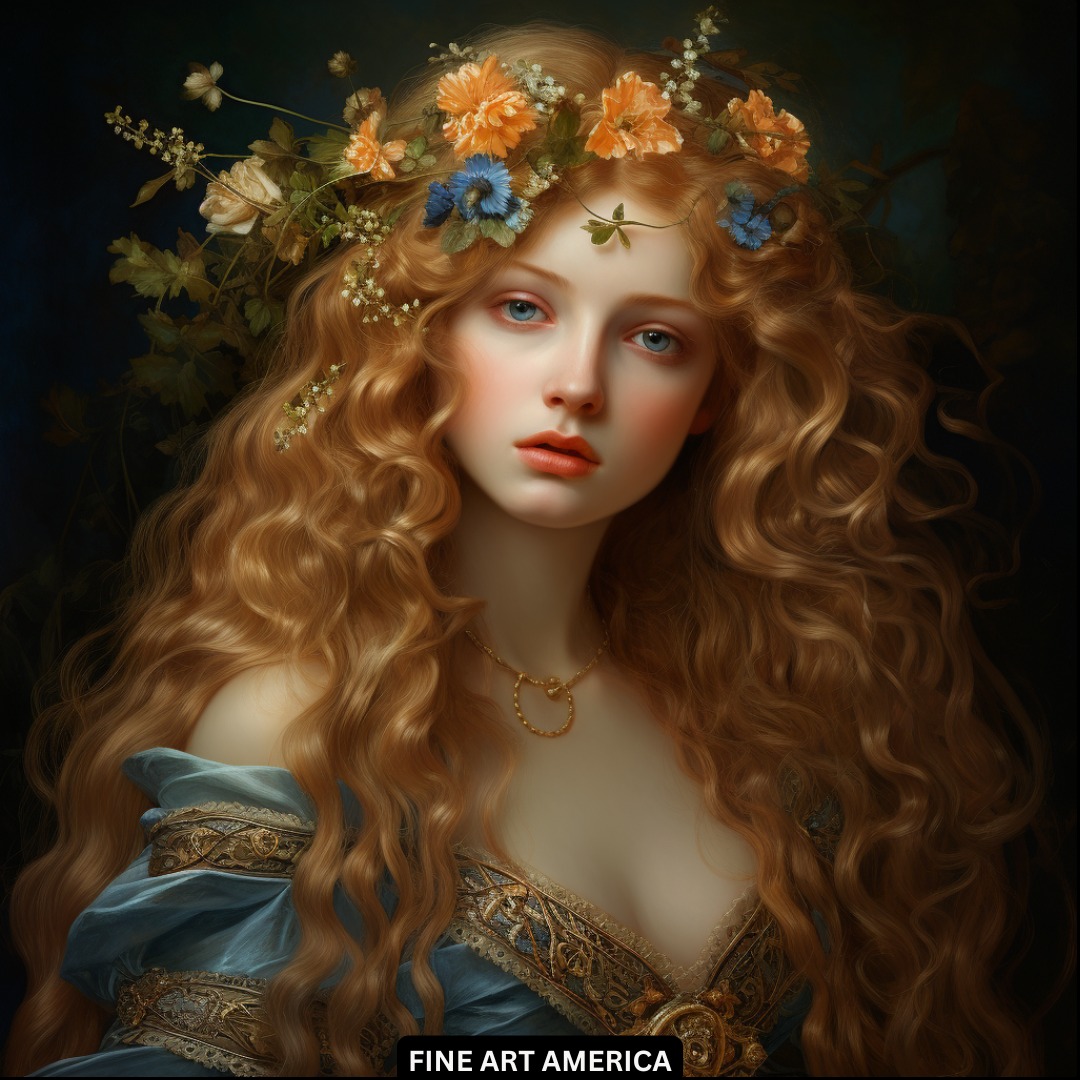 To get this Pre-Raphaelite portrait GO TO FINE ART AMERICA search for Artist Nor...
