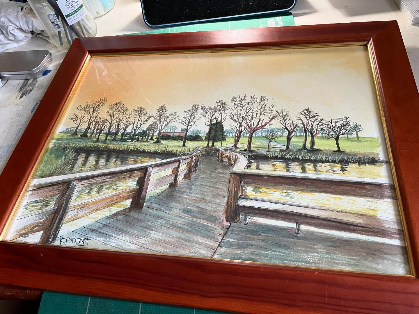 Just finished this mixed media of the bridge at Kay park in Kilmarnock. One of m...