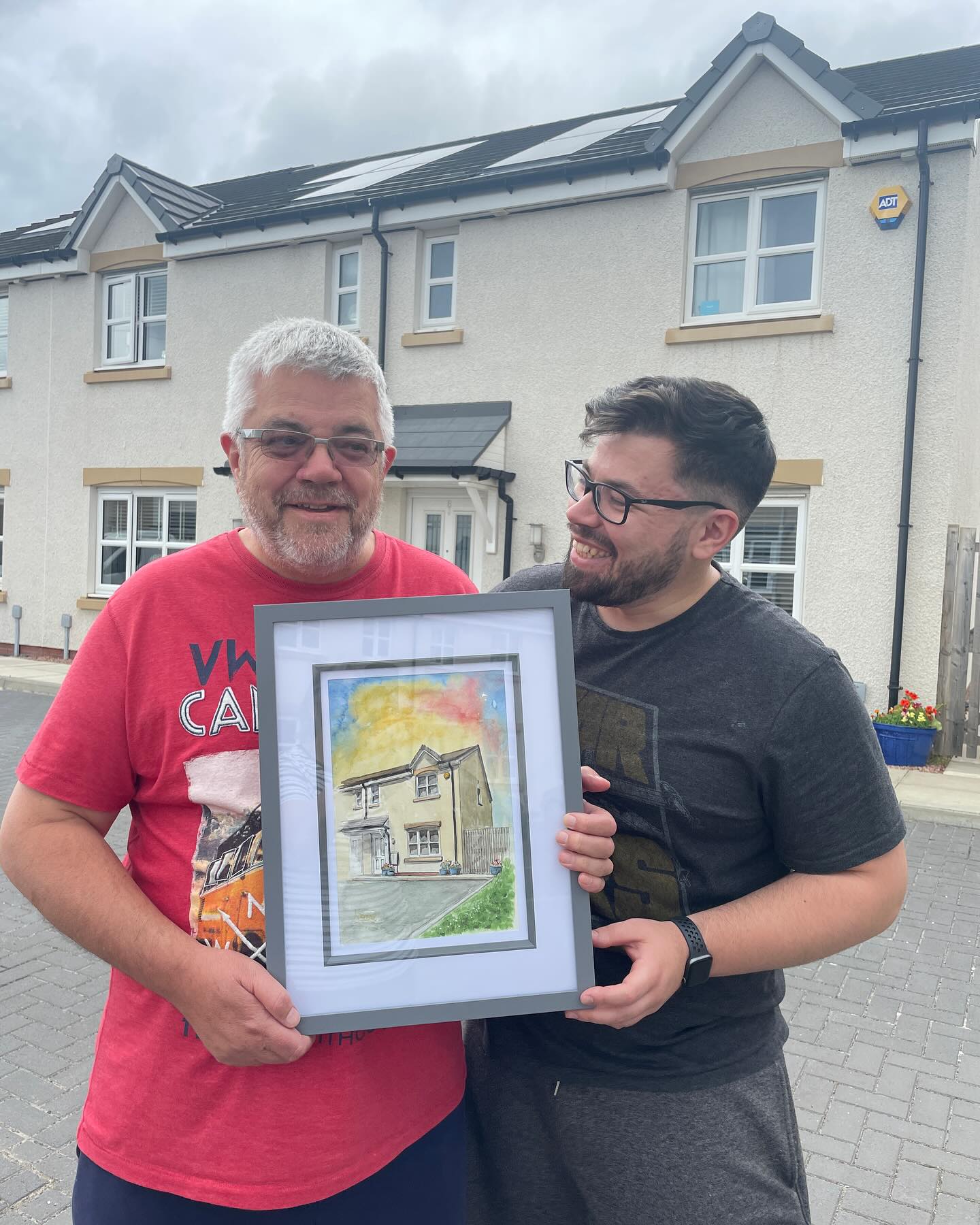 Family Friday! 💙 popped over to see my son today to gift him this painting I di...