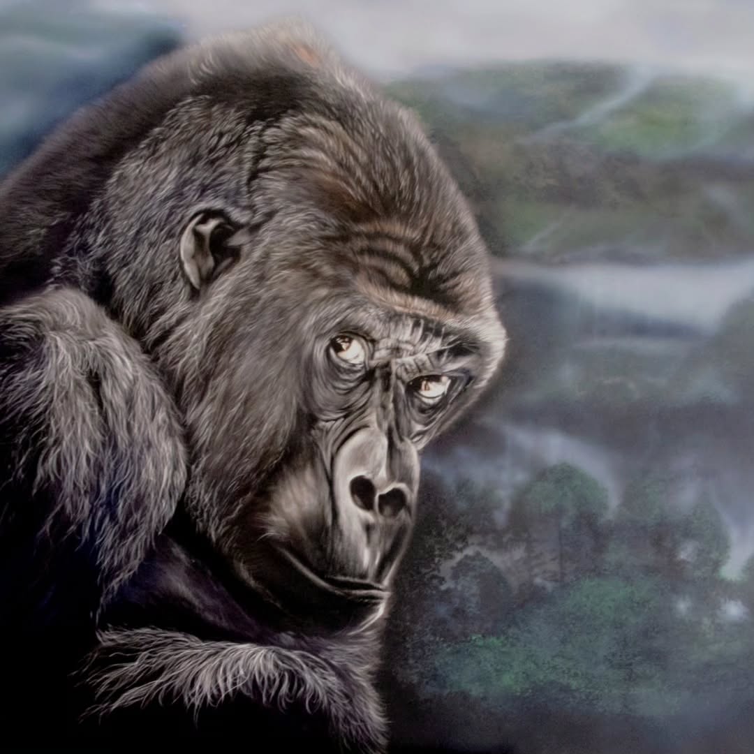 Original art available from Corrins Art, 'A tribute to Rafiki' 24x36 inches on c...