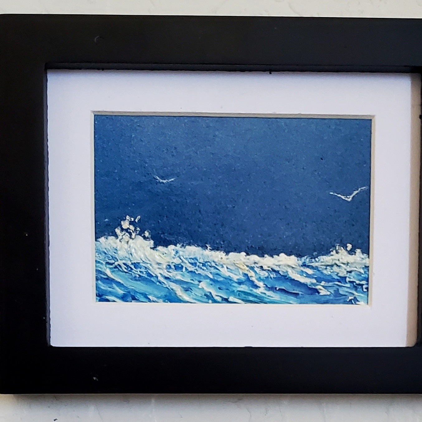 Night Wings a 2x3 inch oil matted to 3v4 inch mini