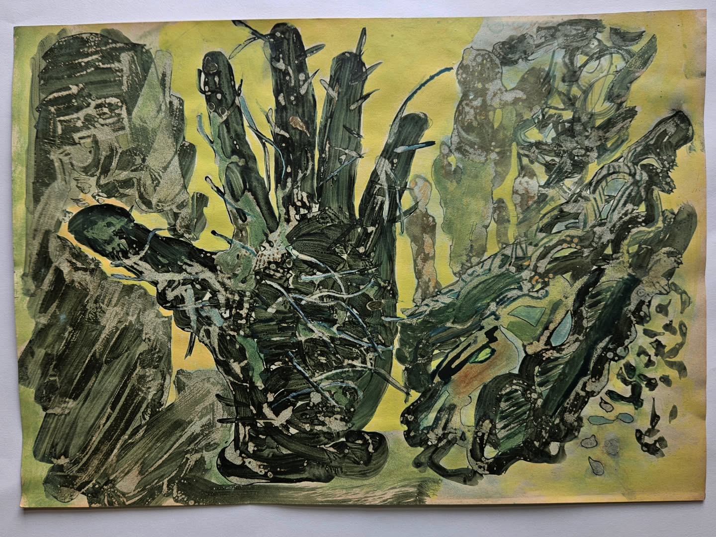 Fibres
Acrylic and ink on buff paper 

#gloves #fibres #stickysituation #pain...