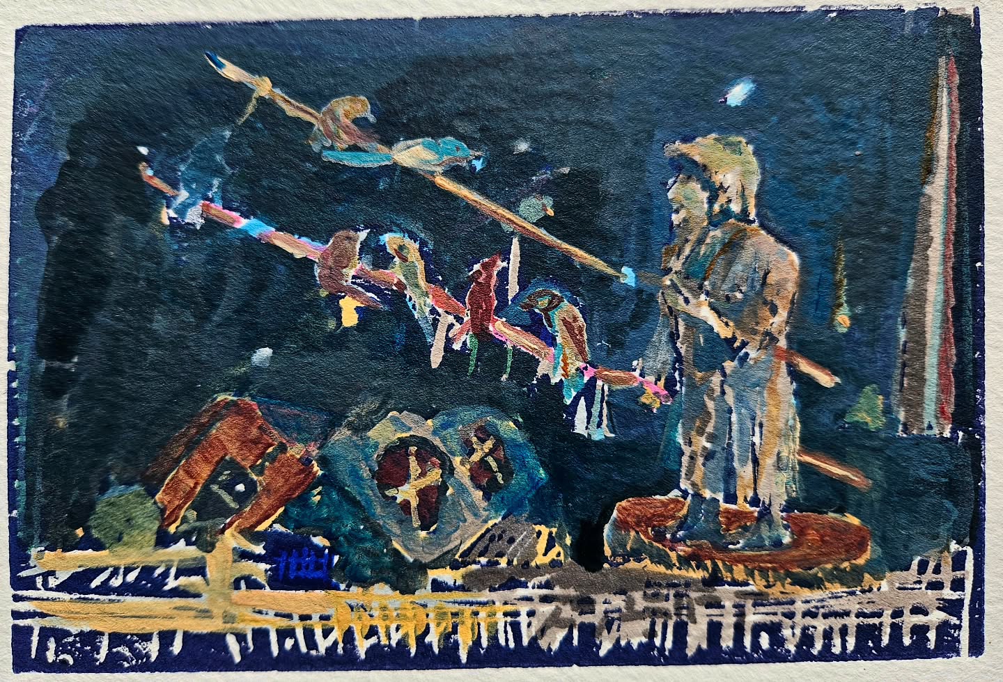 The Midnight Stall (Perch)
Acrylic, ink and marker on paper.
#painting #miniat...