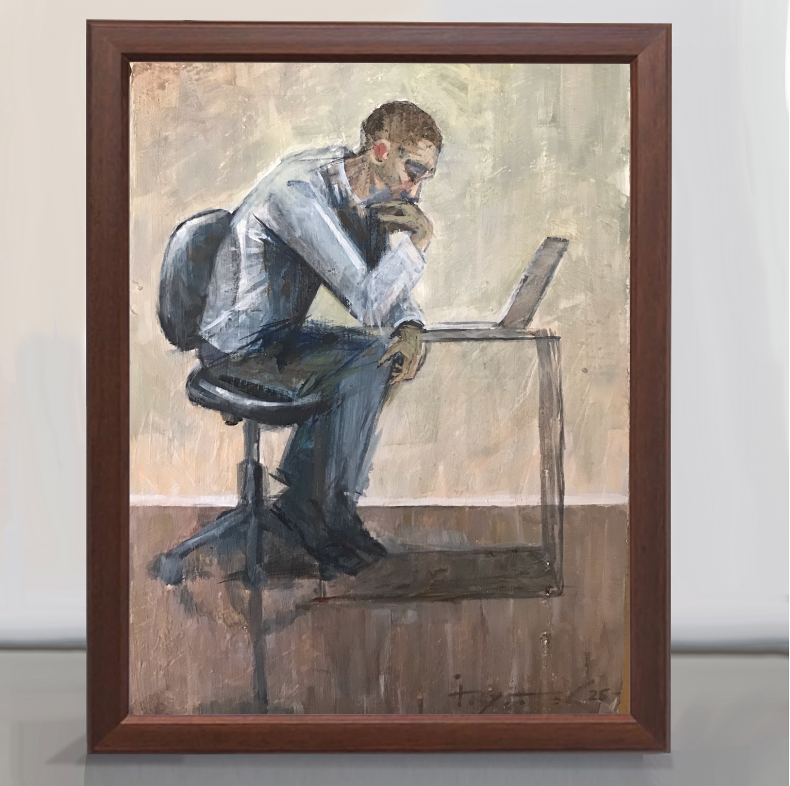 A small, atmospheric painting completed in 2025. This painting will be shipped w...