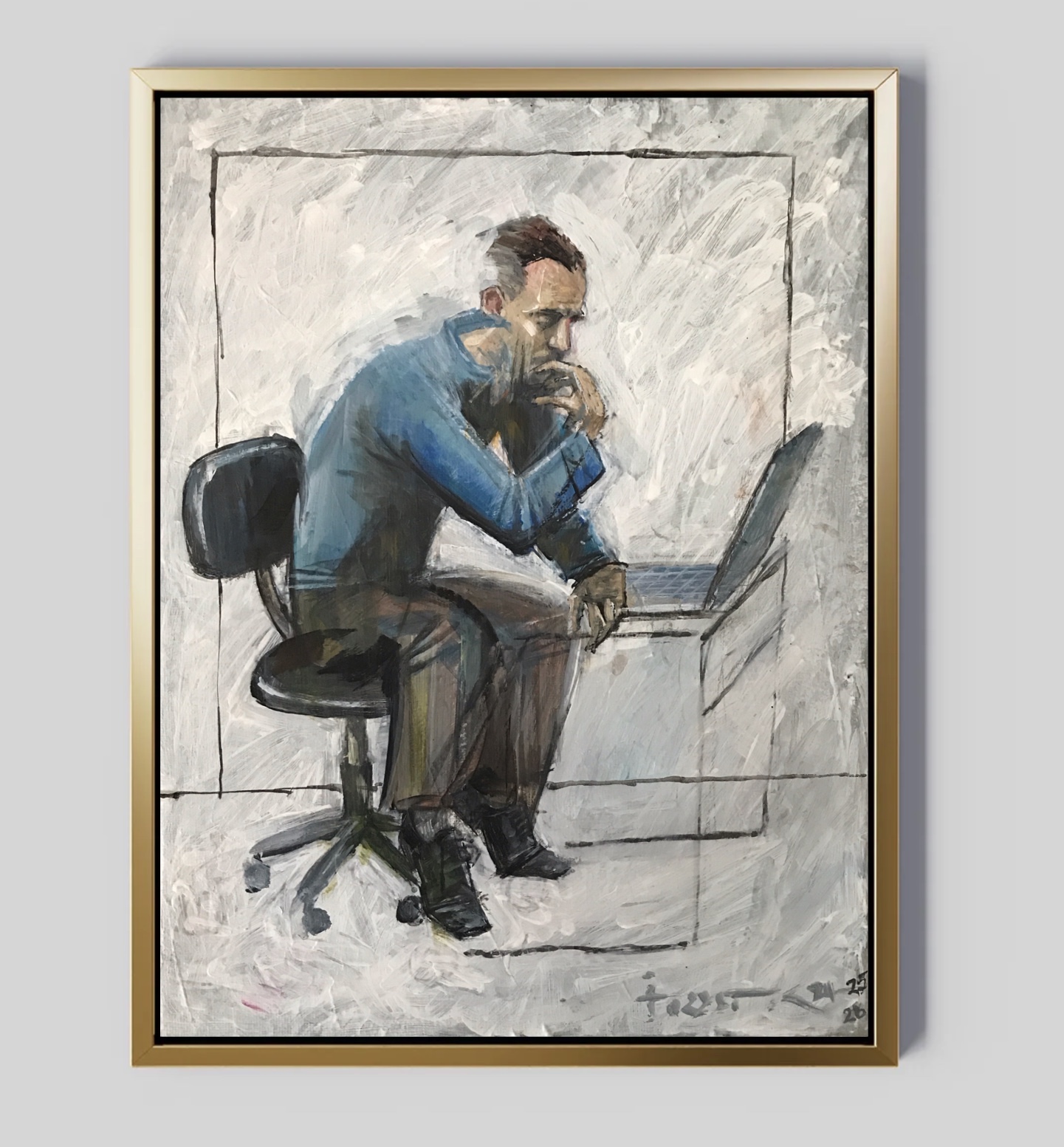 A small, detailed painting on canvas. Completed in 2024 with adjustments made in...
