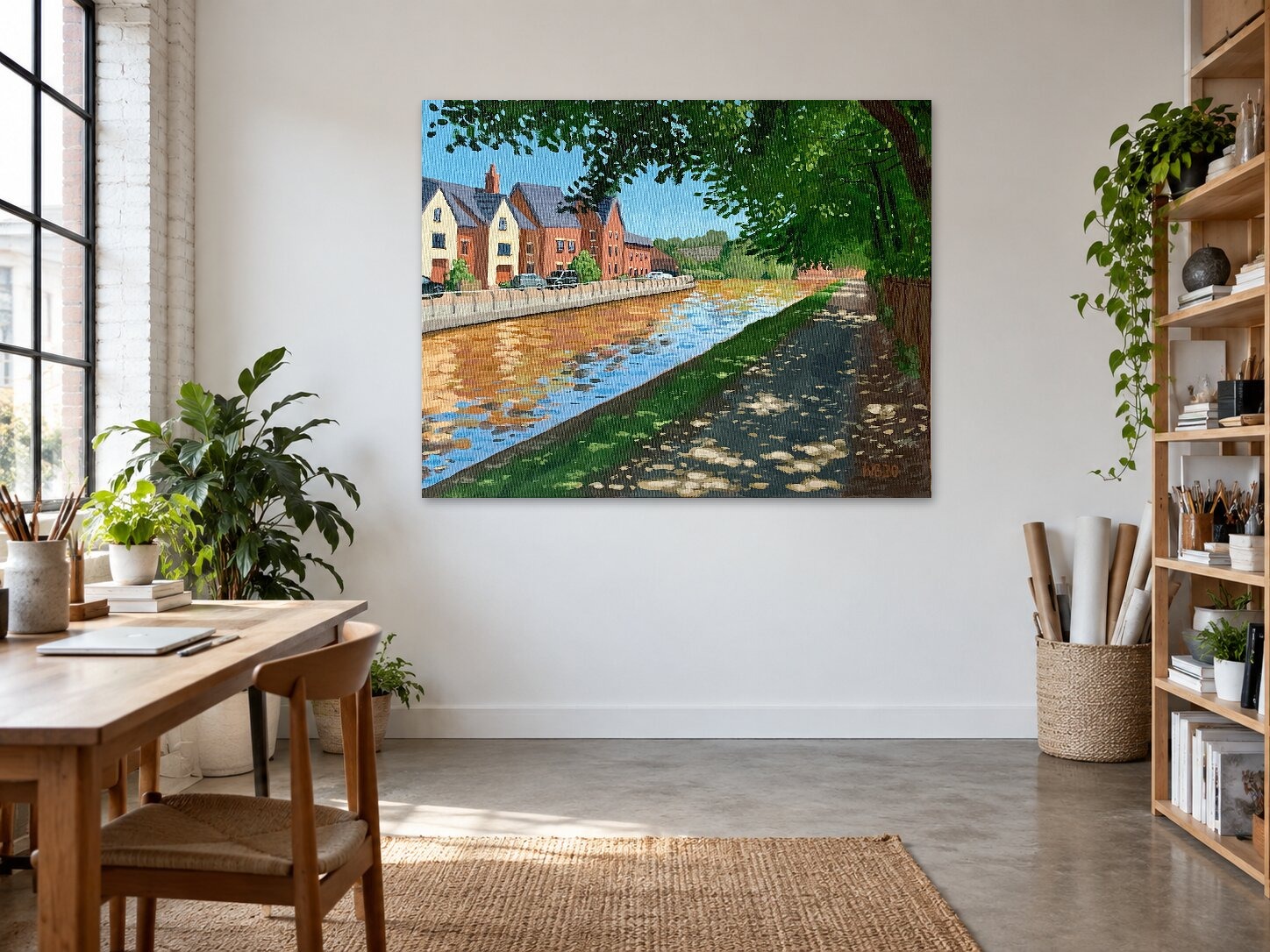 Houses by Worsley canal