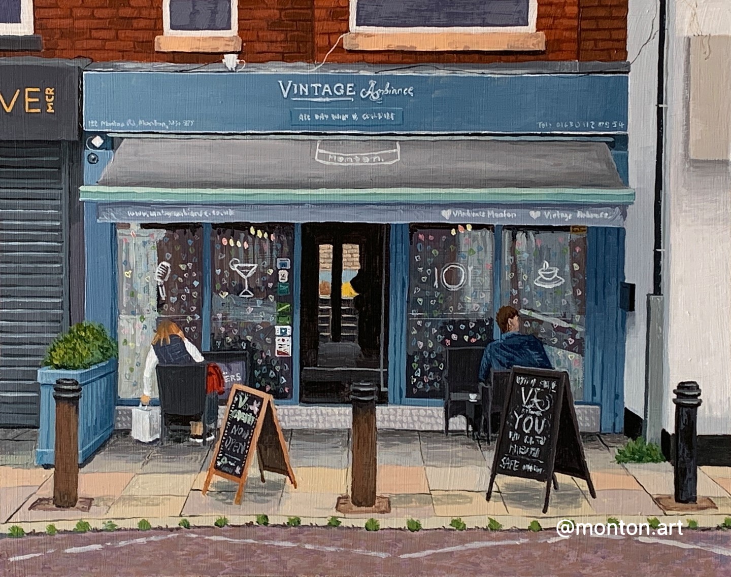 Vintage Ambiance cafe (@vintage_ambiance), 14x11”, acrylic on panel. 
.
Finall...