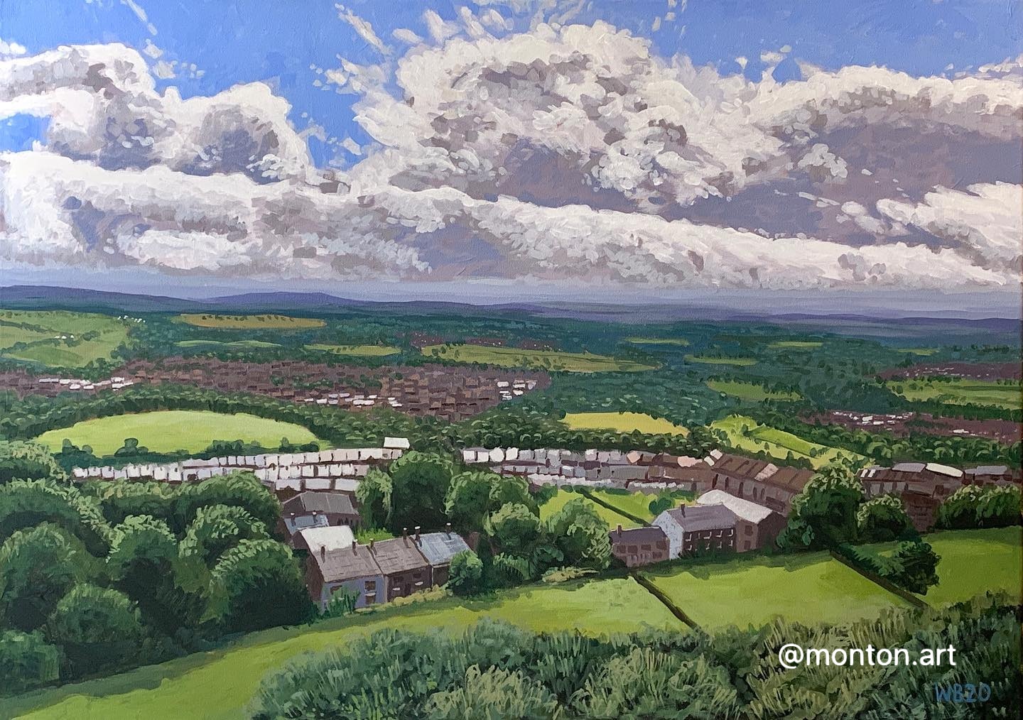 ‘View from Holcombe hill’, acrylic on stretched canvas, 28x20”. Available in the...