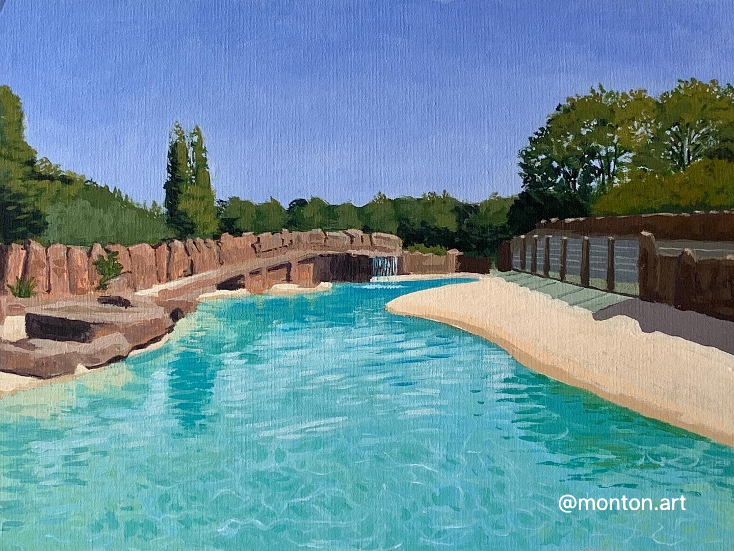 Sea lion pool on lockdown, acrylic 16x12”, available for £75 unframed with free...