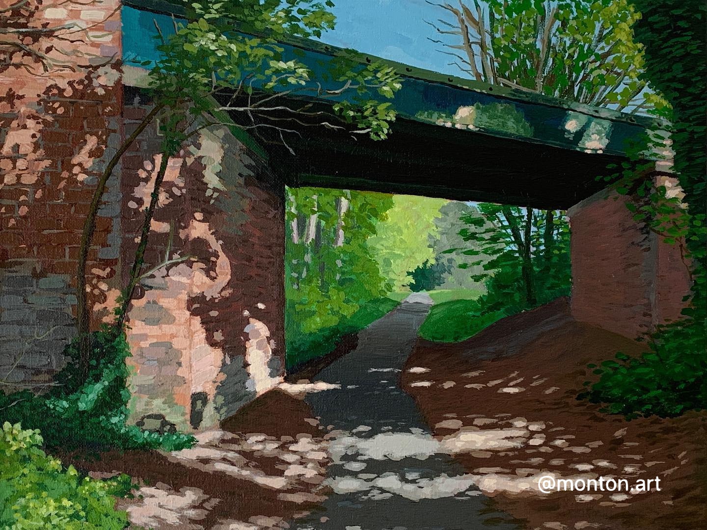 Metal bridge in Worsley woods