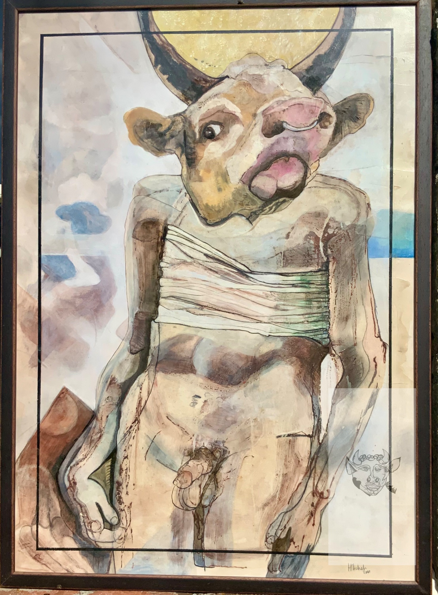This painting can be rolled up and send