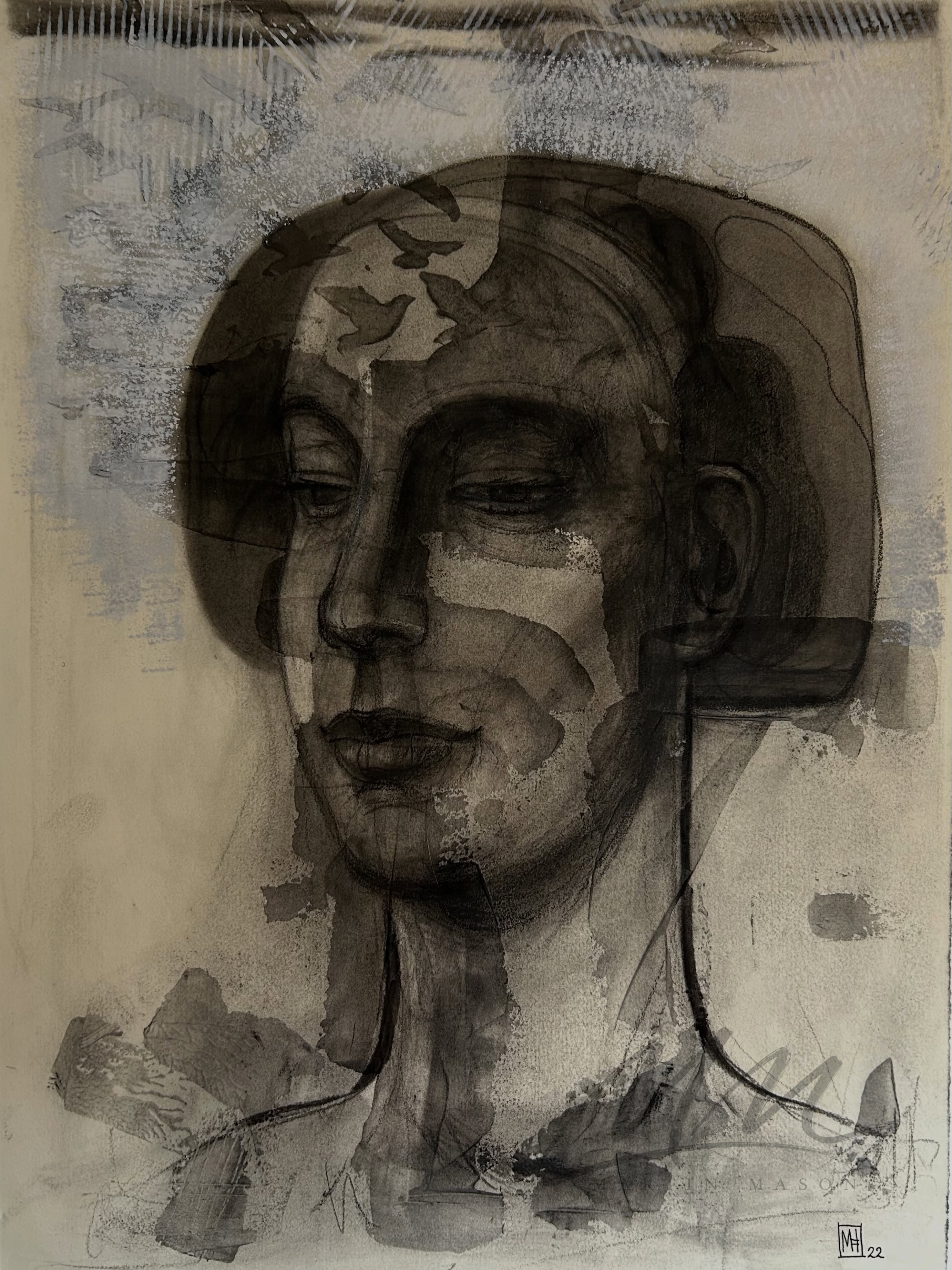 “Mixed Media Portrait Study”

Charcoal and clear acrylic gesso on paper 30 x 4...