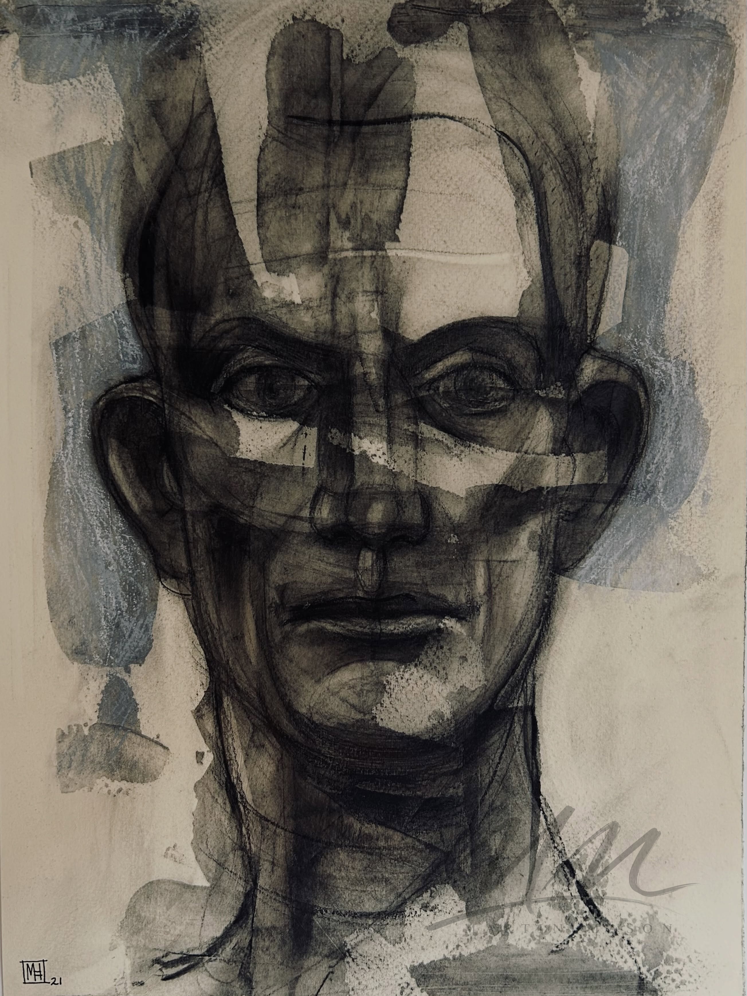 “Mixed Media Head Study”

Charcoal and clear acrylic gesso on paper 36 x 25 cm...