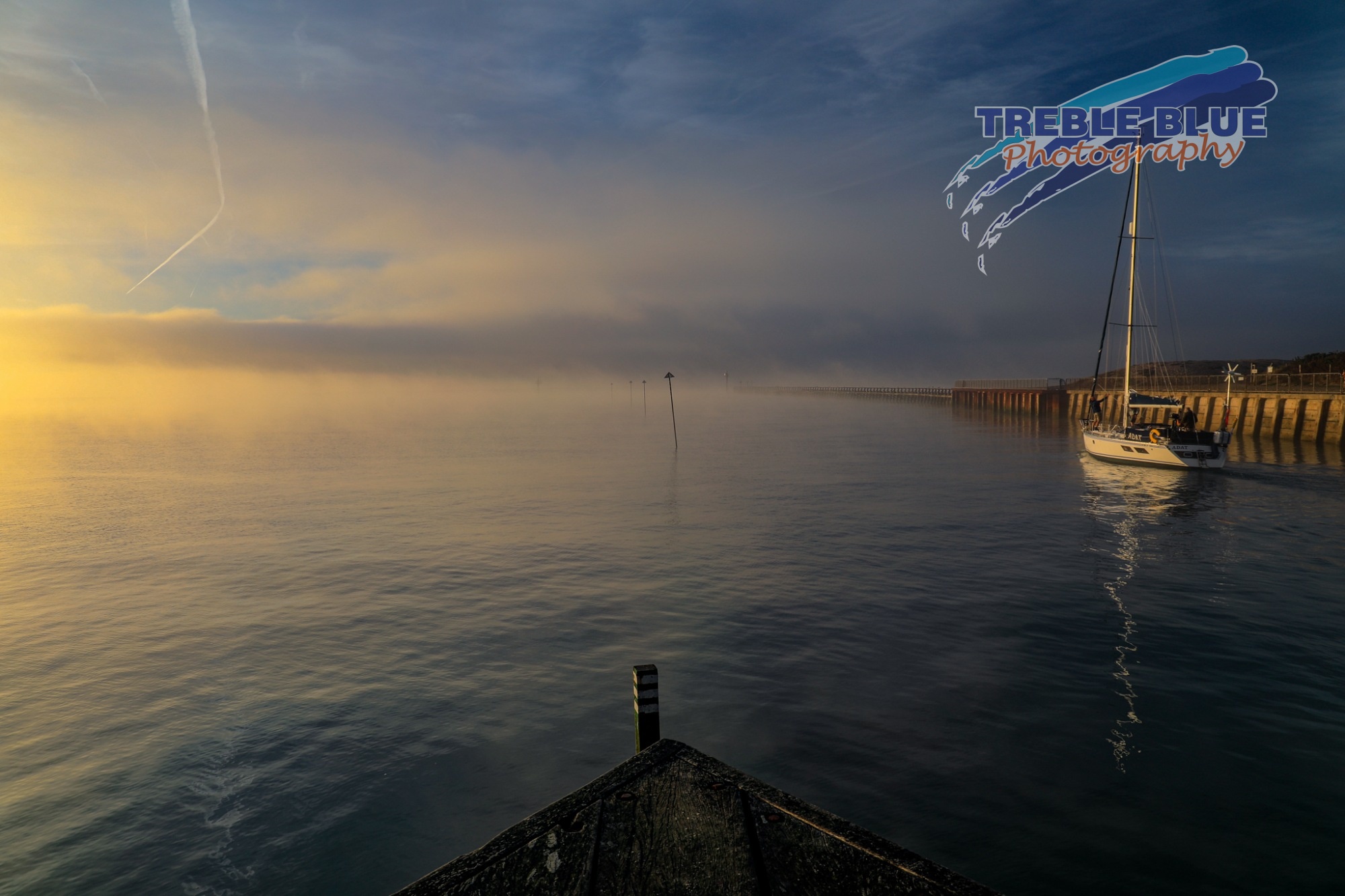 a boat leaving Littlehampton harbour on River Arun, as it sets off on its journe...