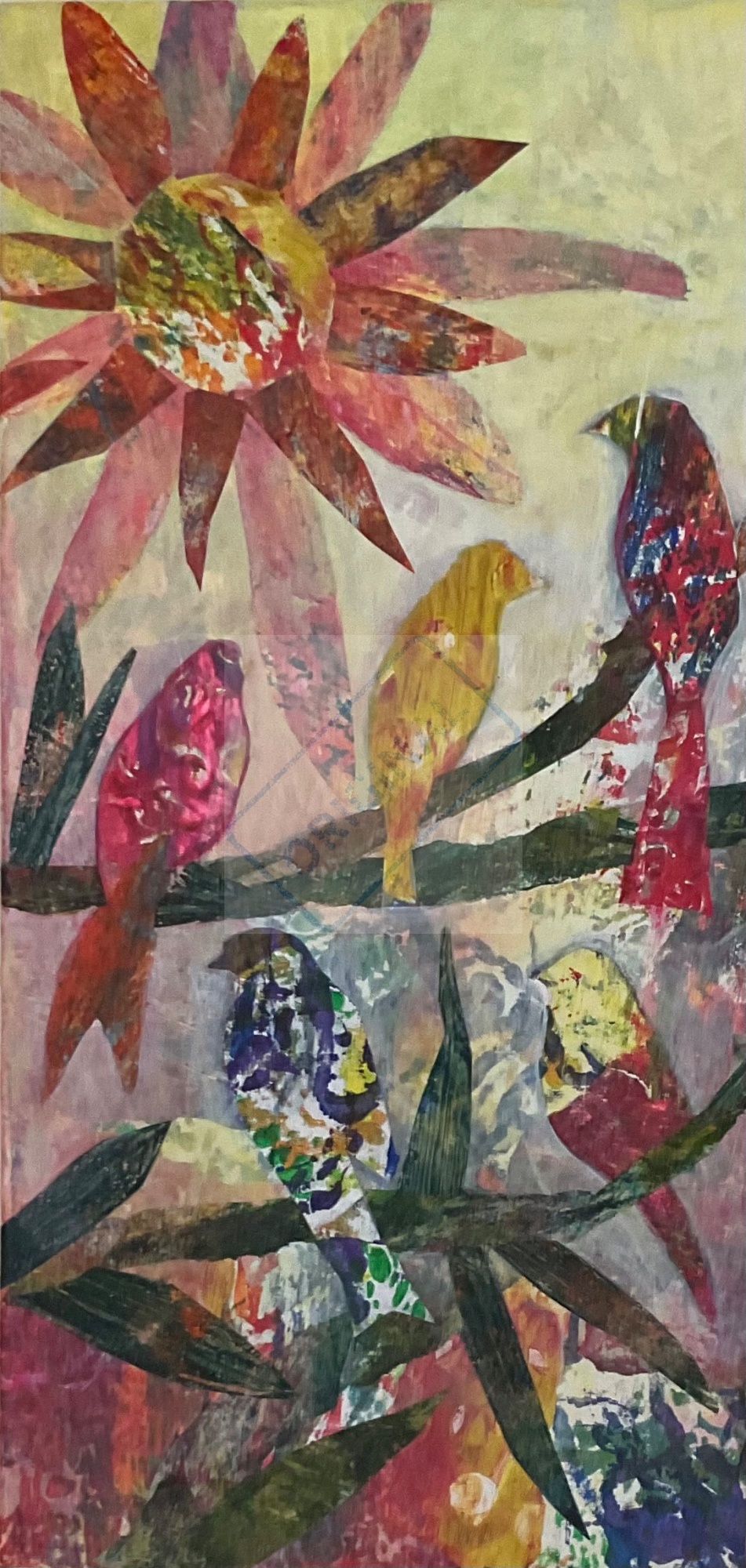 The collage papers I use are all printed by me.